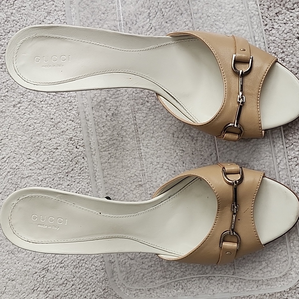 Gucci Horsebit Mule Sandals EU 40 Tan
